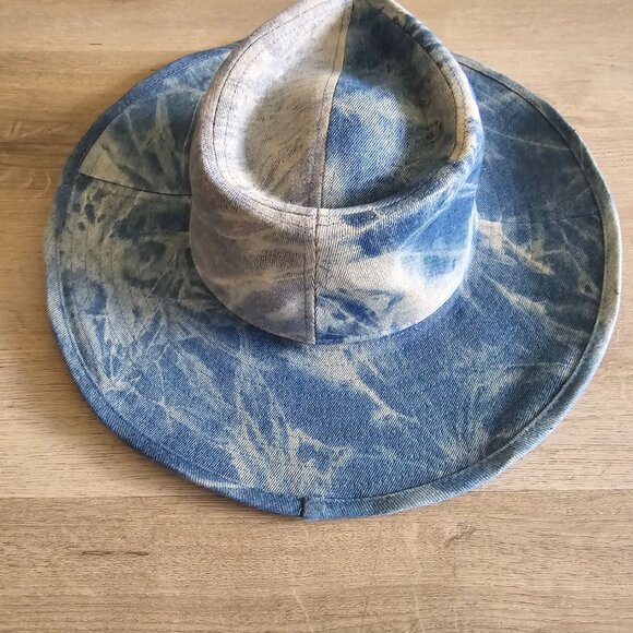 Free People Kayce Indigo Cowboy Hat One Size Fits Most Cotton Lined Wyeth Walker